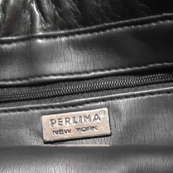 Perlina Black Leather Crossbody Bag - Picture 2 of 8